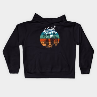 Vintage Sunset Curve Kids Hoodie